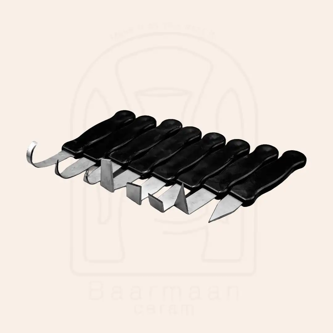 ابزار تراش دسته مشکی 8 عددی