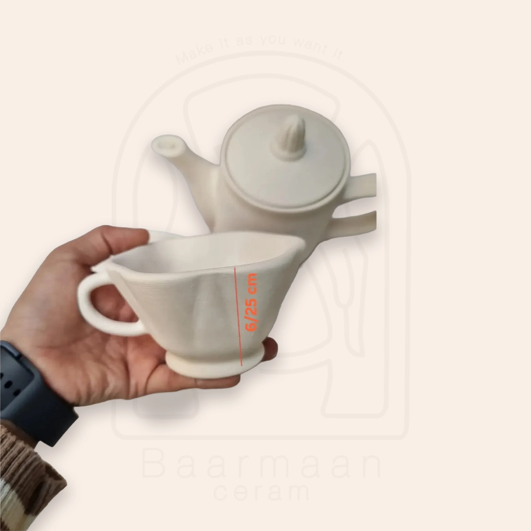 قالب فنجون چای خوری و زیرفنجونی لب کنگره ای آرت مولد کد05